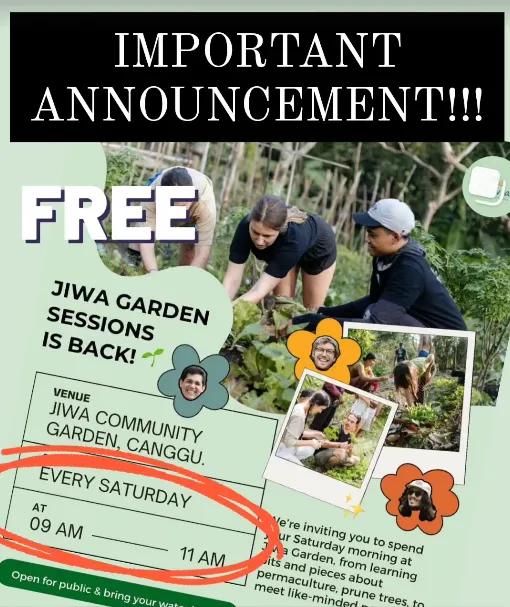 Event at Jiwa Community Garden every Saturday 2024: Jiwa Garden Session