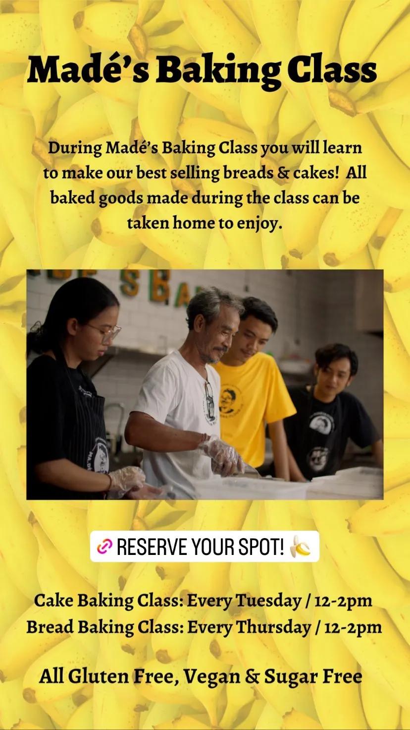 Event at Made’s Banana Flour Cafe every Thursday 2024: Bread Baking Class