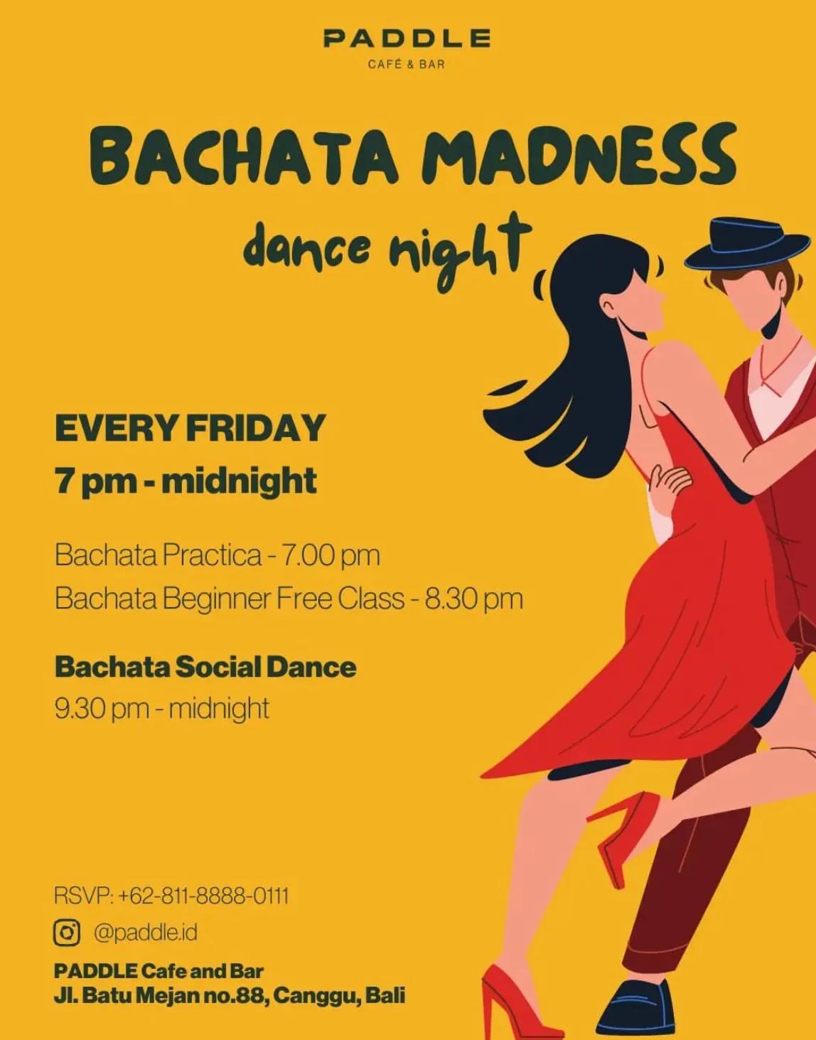Event at Paddle Cafe & Bar every Friday 2024: Bachata Madness
