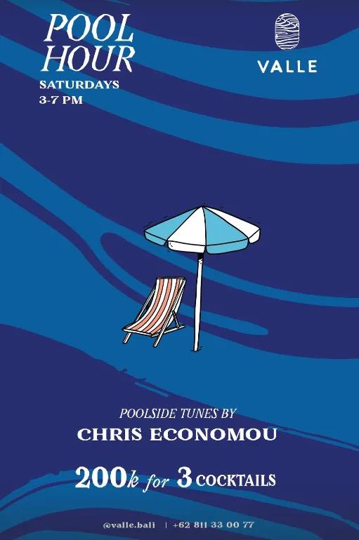 Event at Valle Bali every Saturday 2024: Pool Hour tunes by Chris Economou