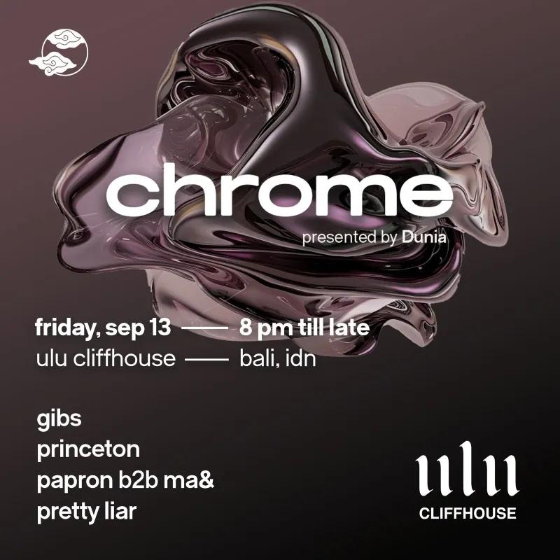 Event at Ulu Cliffhouse on September 13 2024: Chrome