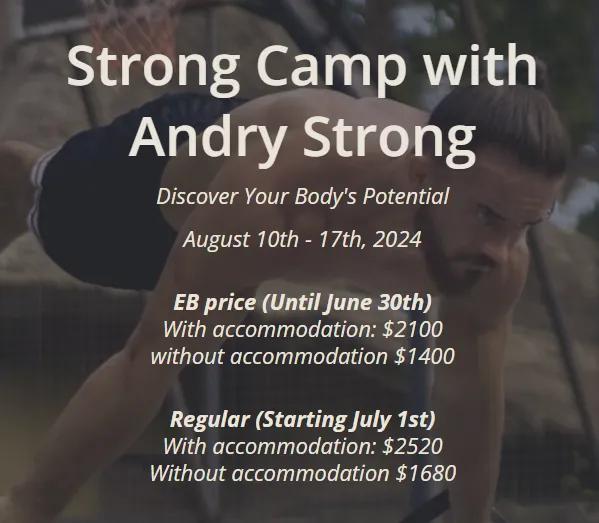 Event at Nirvana Fitness and Wellness Club everyday in 2024: Strong Camp with Andry Strong