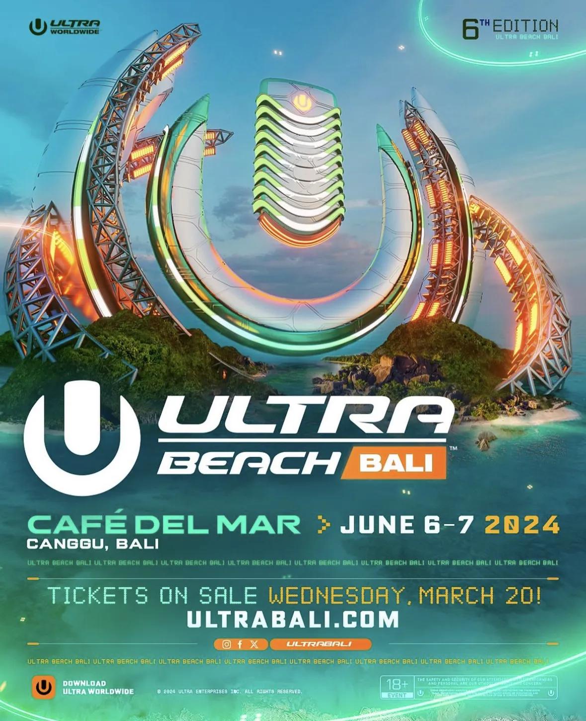 Event at Café del Mar everyday in 2024: Ultra Beach Bali