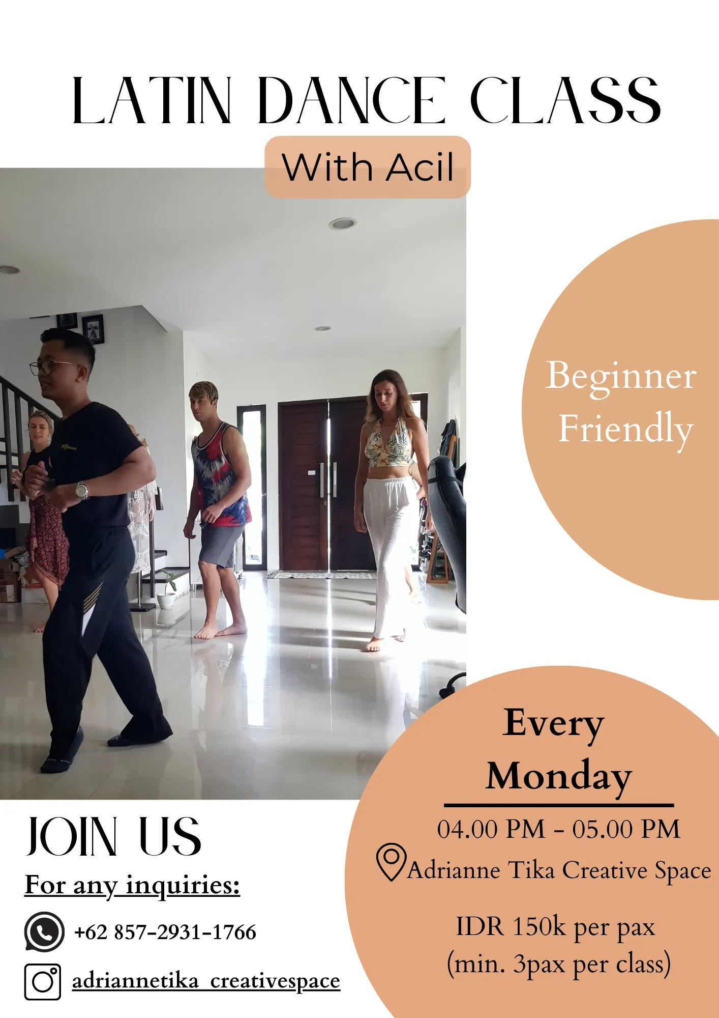 Event at Adrianne Tika Creative Space every Monday 2024: Latin Dance Class