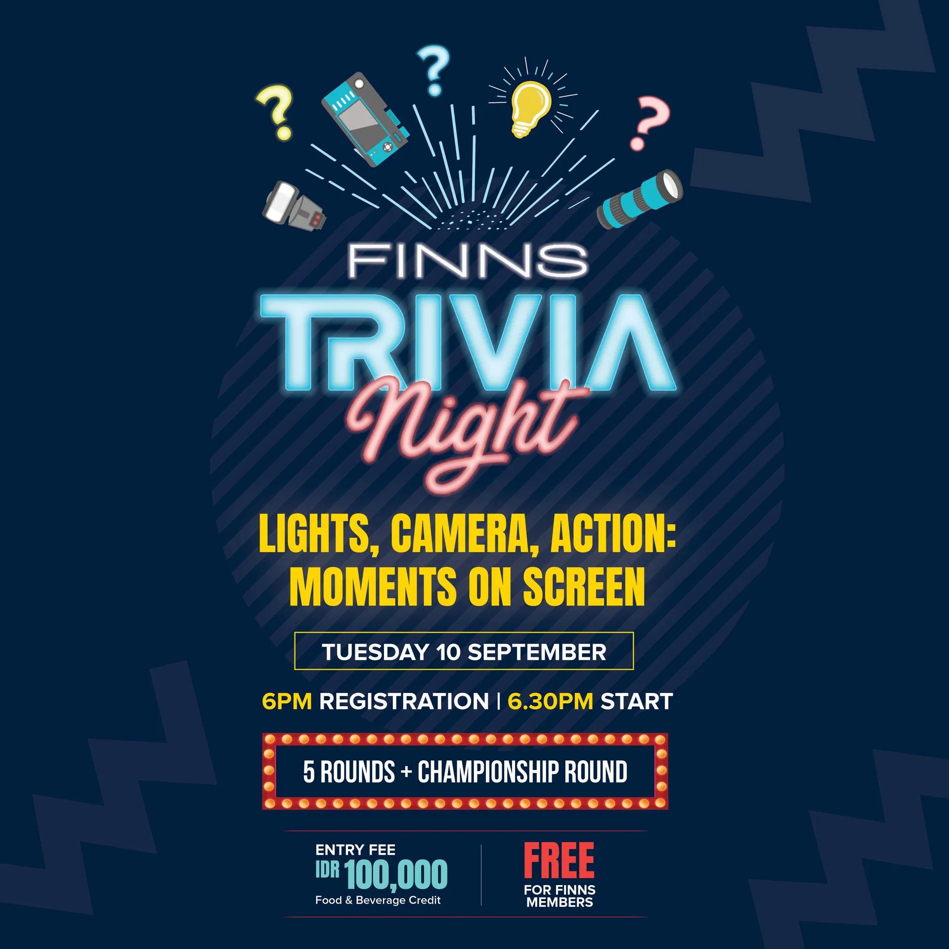 Event at Finns Recreation Club on September 10 2024: Finns Trivia Night