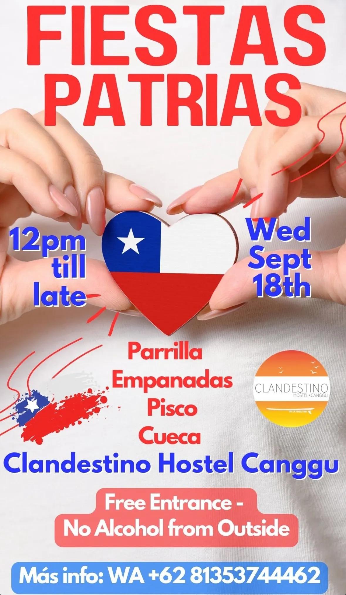 Event at Clandestino on September 18 2024: Fiestas Patrias