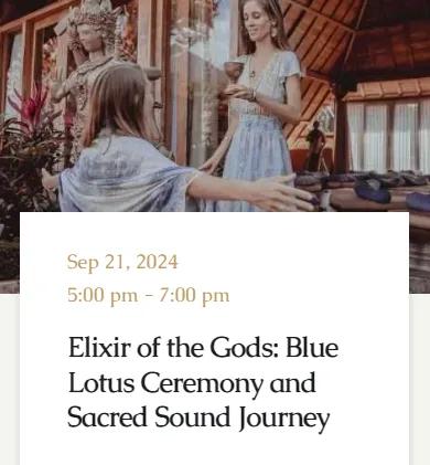 Event at Pyramids of Chi on September 21 2024: Elixir Of The Gods: Blue Lotus Ceremony And Sacred Sound Journey