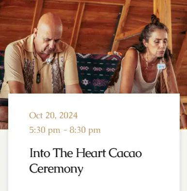 Event at Pyramids of Chi on October 20 2024: Into The Heart Cacao Ceremony