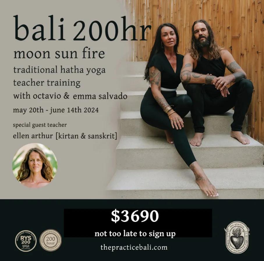 Event at The Practice everyday in 2024: Bali 200Hr Moon Sun Fire