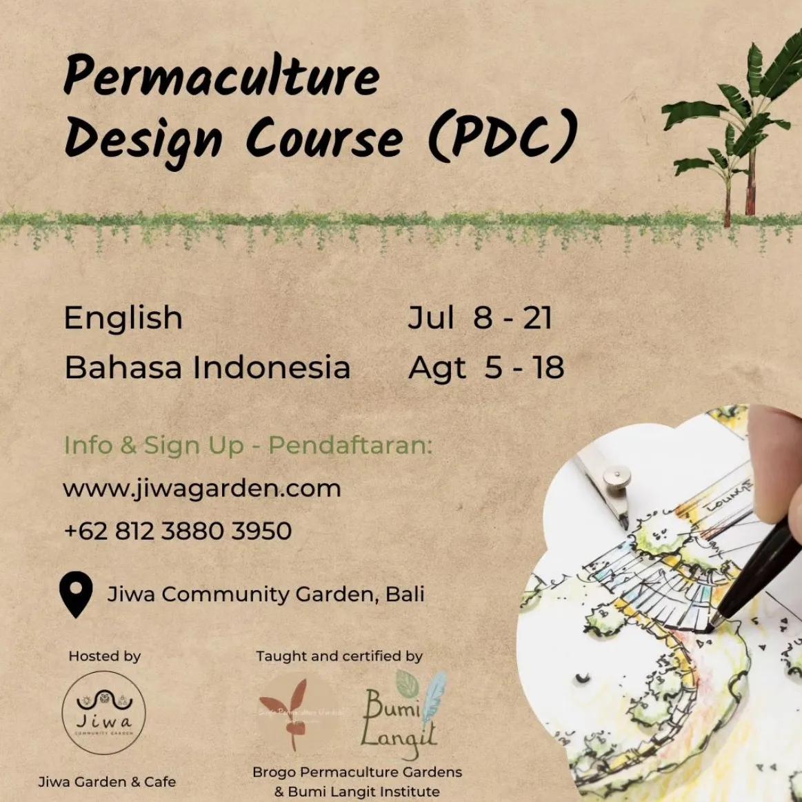 Event at Jiwa Community Garden everyday in 2024: Permaculture Design Course
