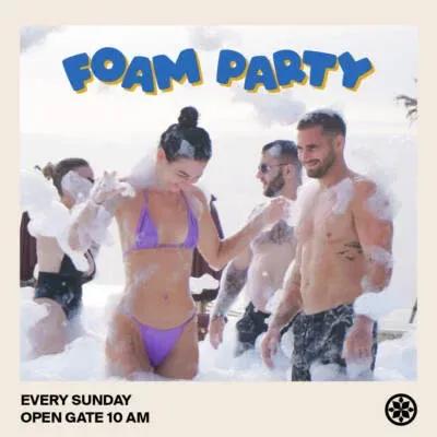 Event at White Rock Beach Club every Sunday 2024: Foam Party