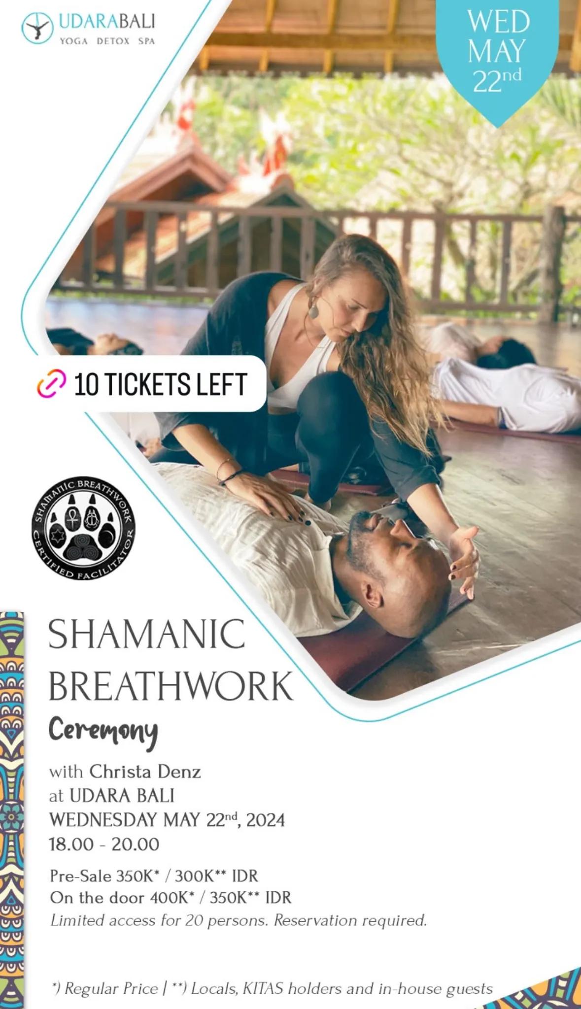 Event at Udara on May 22 2024: Shamanic Breathwork