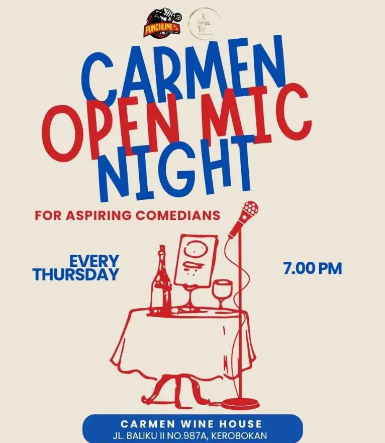 Event at Carmen Wine House every Thursday 2024: Carmen Open Mic Night