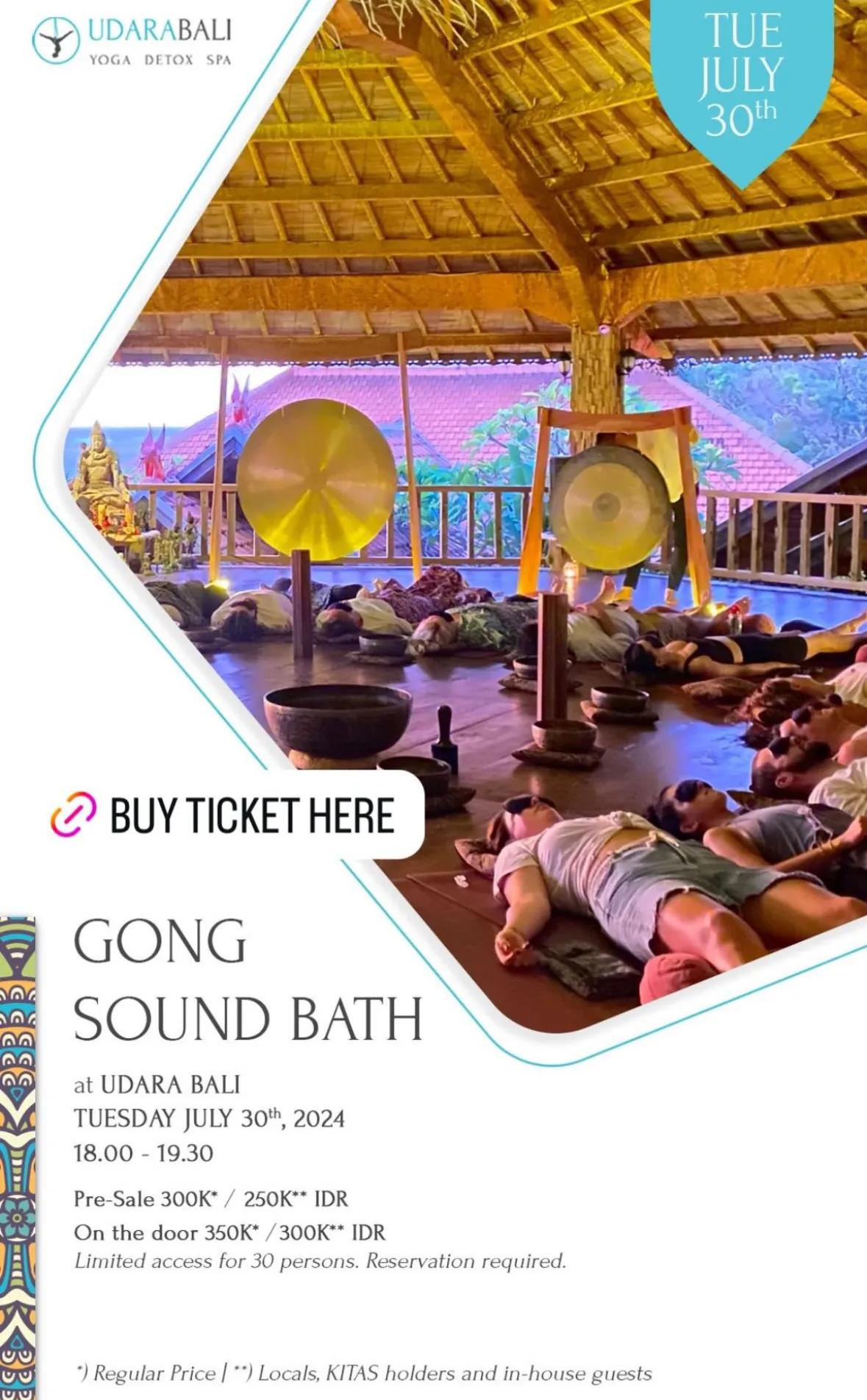 Event at Udara on July 30 2024: Gong Sound Bath