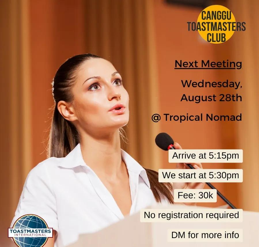 Event at Tropical Nomad on August 28 2024: Canggu Toastmasters Club