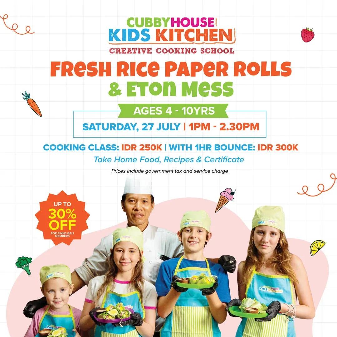 Event at Finns Recreation Club on July 27 2024: Fresh Rice Paper Rolls & Eton Mess