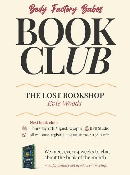 Event at Body Factory Bali on August 15 2024: Book Club