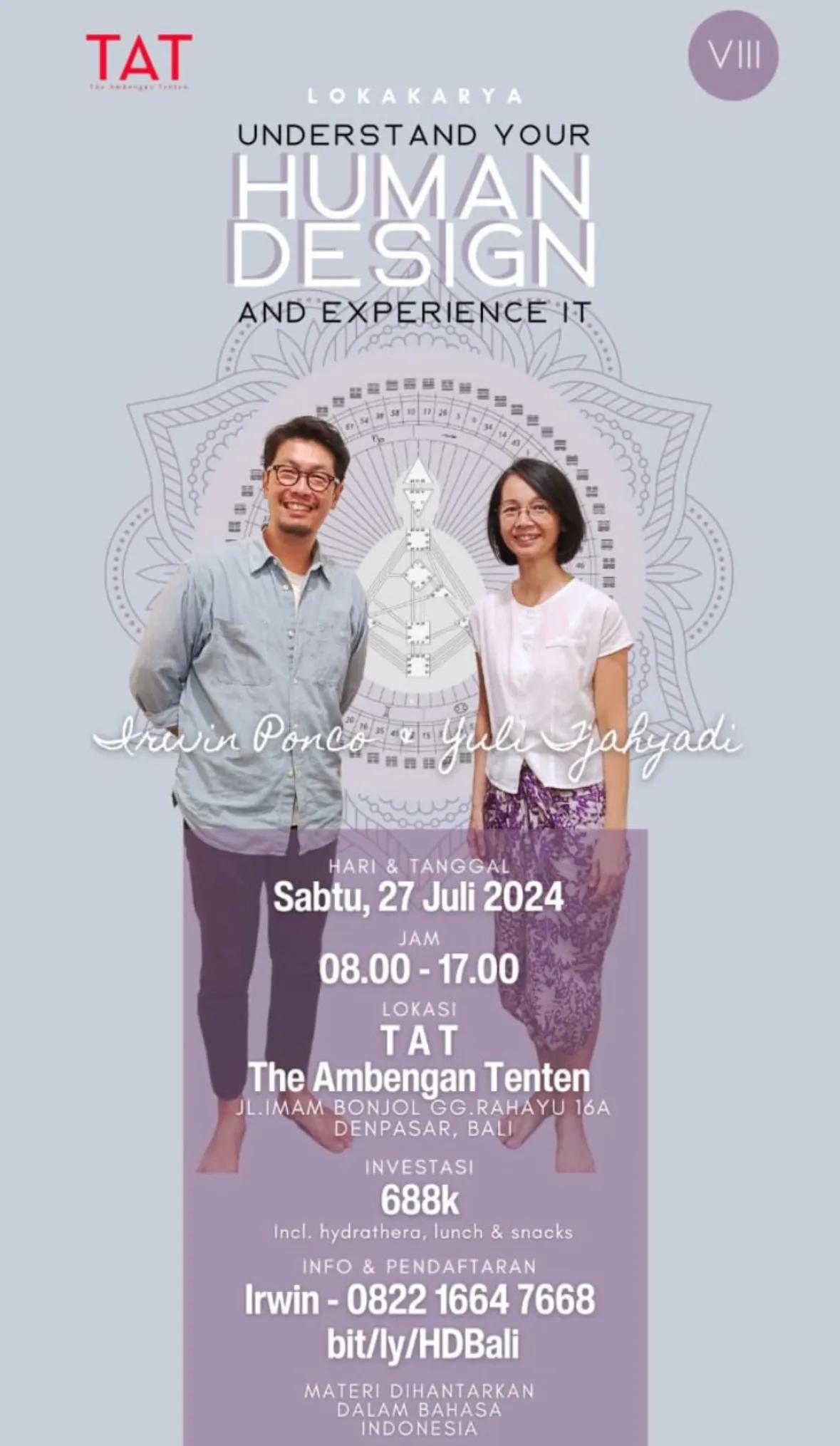 Event at The Ambengan Tenten on July 27 2024: Understand Your Human Design And Experience It