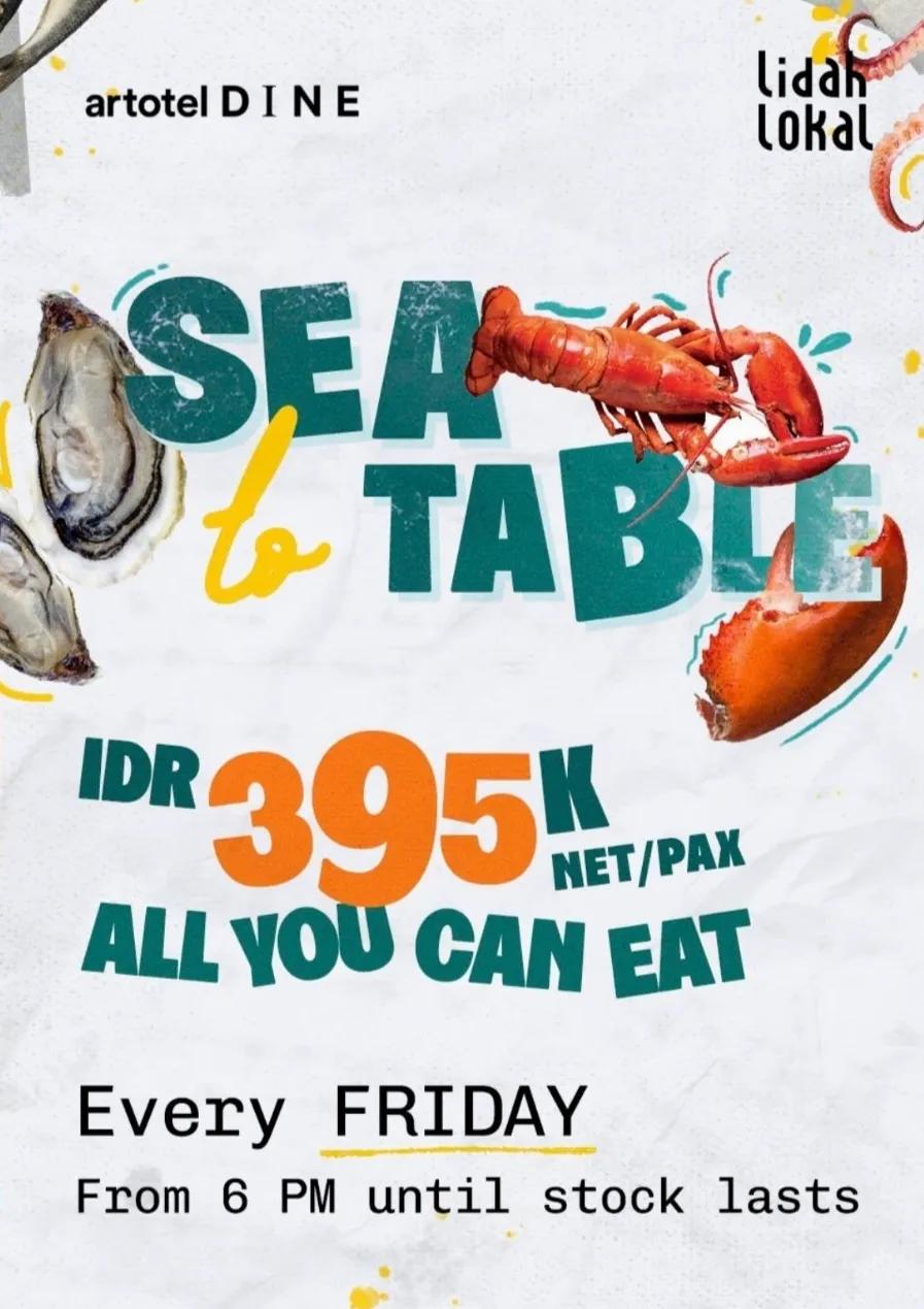 Event at Artotel Sanur every Friday 2024: Sea To Table