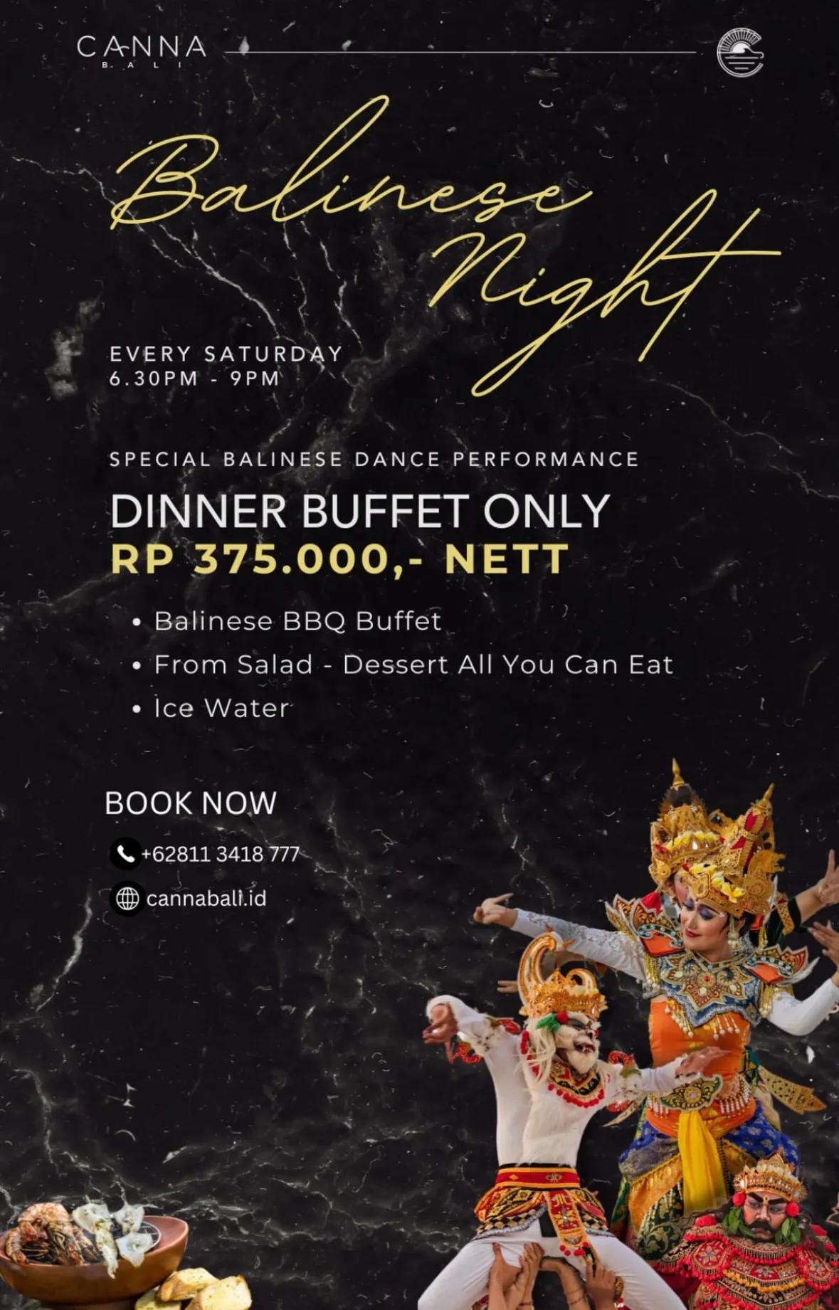 Event at Canna every Saturday 2024: Balinese Night