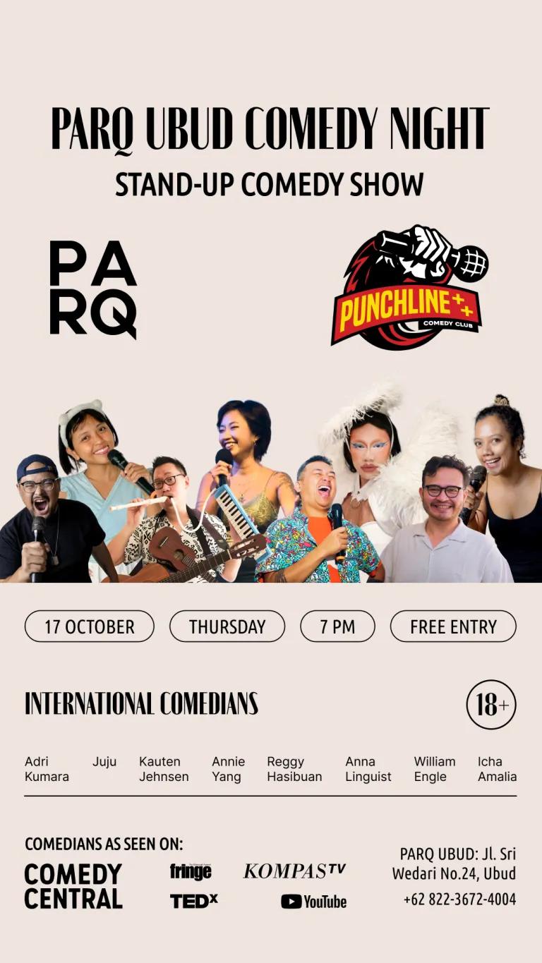 Event at Parq on October 17 2024: Stand-Up Comedy Show