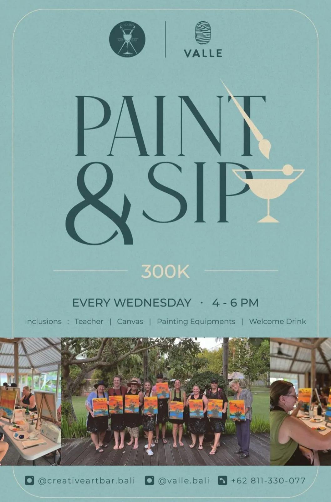 Event at Valle every Wednesday 2024: Paint & Sip