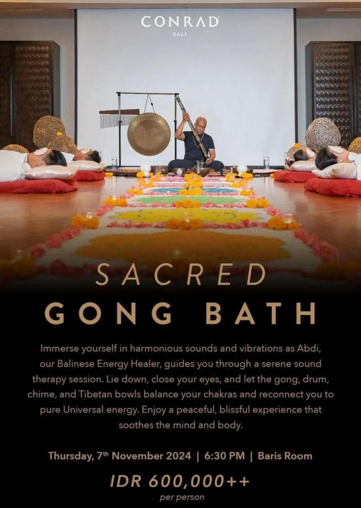 Event at Conrad on November 7 2024: Sacred Gong Bath