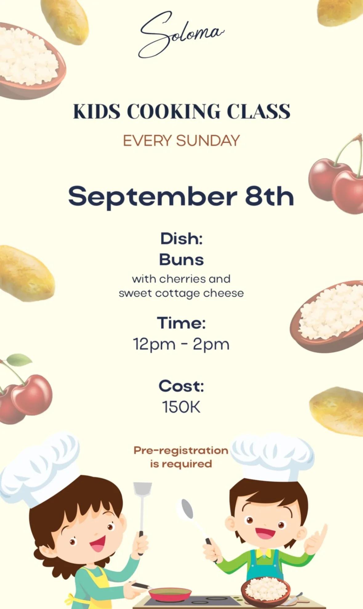 Event at Soloma on September 8 2024: Kids Cooking Class