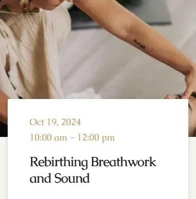 Event at Pyramids of Chi on October 19 2024: Rebirthing Breathwork and Sound