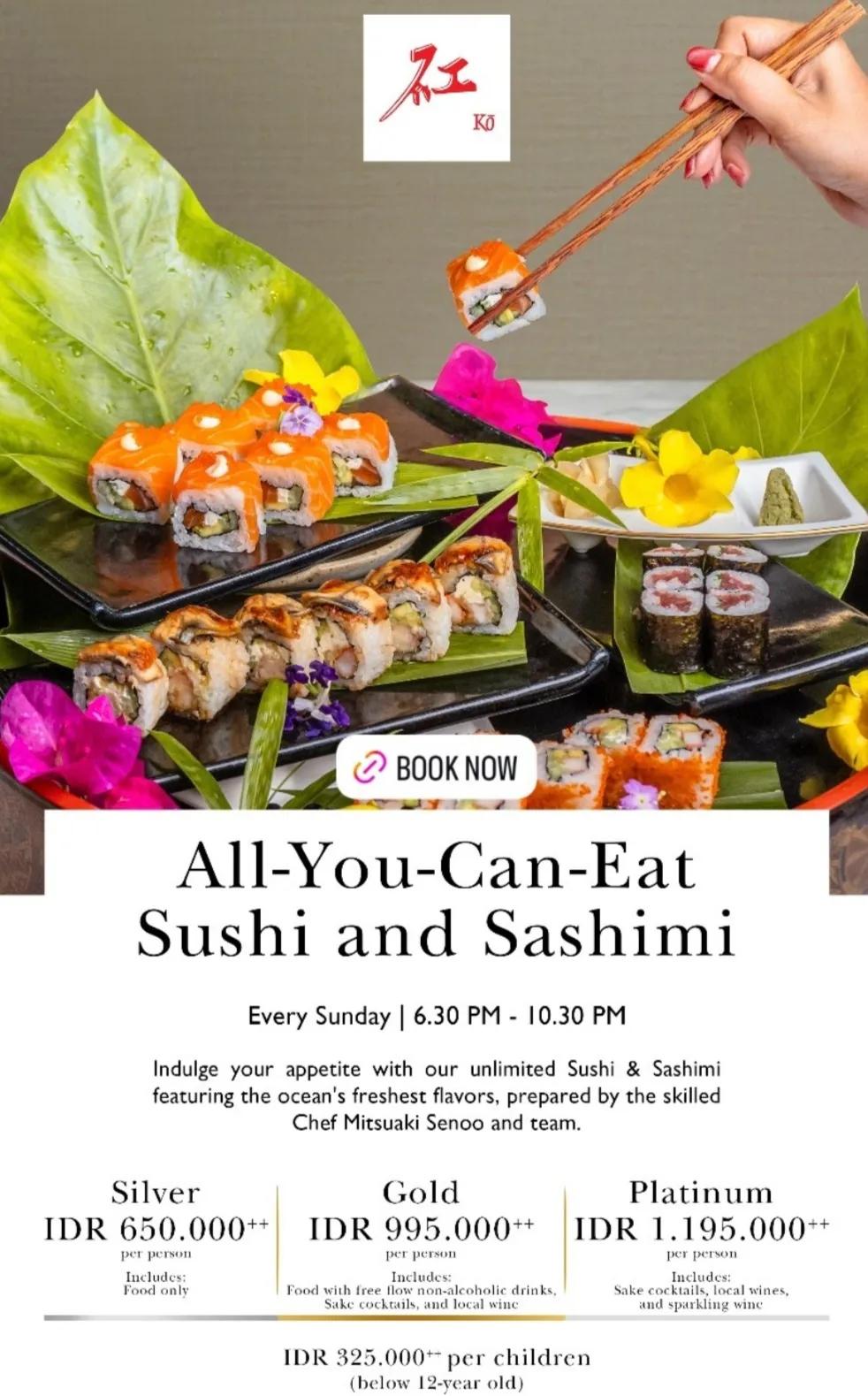 Event at InterContinental Bali Resort every Sunday 2024: All You Can Eat Sushi And Sashimi