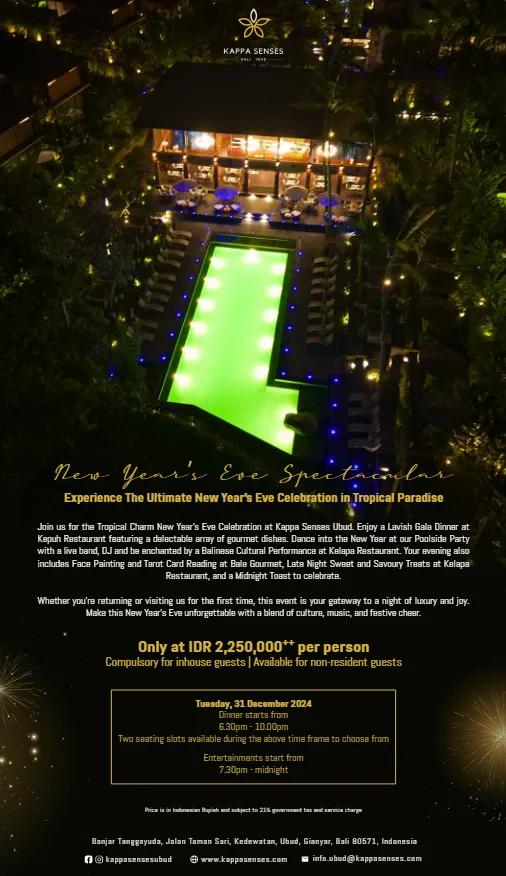 Event at Kappa Senses on December 31 2024: New Year’s Eve Spectacular