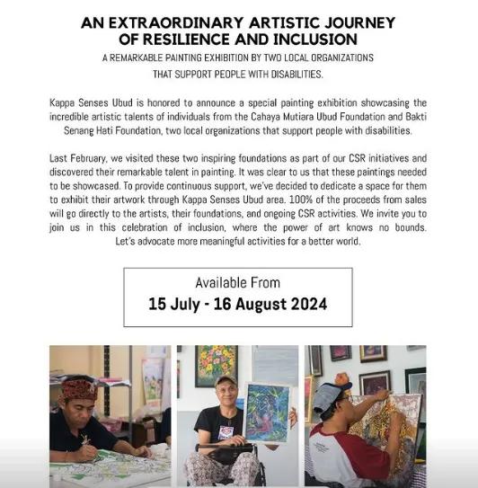 Event at Kappa Senses everyday in 2024: An Extraordinary Artistic Journey Of Resilience And Inclusion