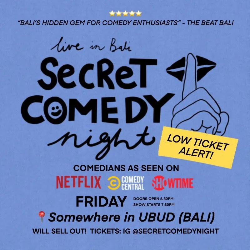Event at Secret Location on August 9 2024: Secret Comedy Night