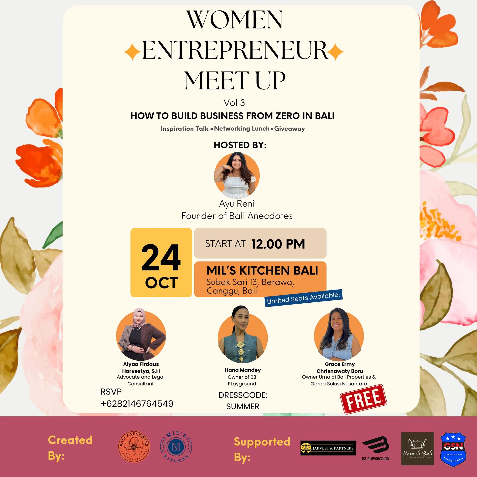 Event at Mil's Kitchen on October 24 2024: Women Entrepreneur Meet Up #Vol3