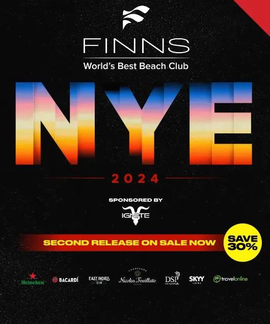 Event at Finns Beach Club on December 31 2024: Nye 2024