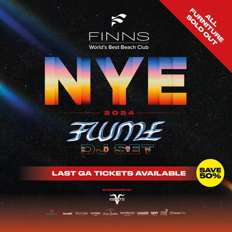 Event at Finns Beach Club on December 31 2024: Nye 2024