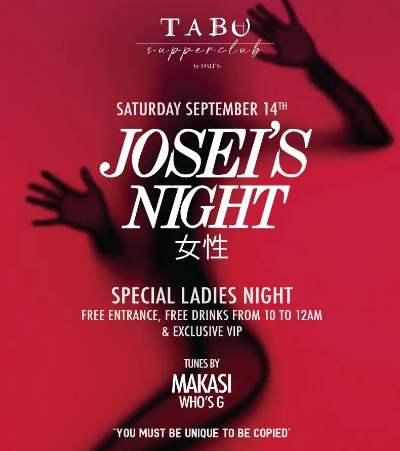 Event at Tabu on September 14 2024: Josei's Night