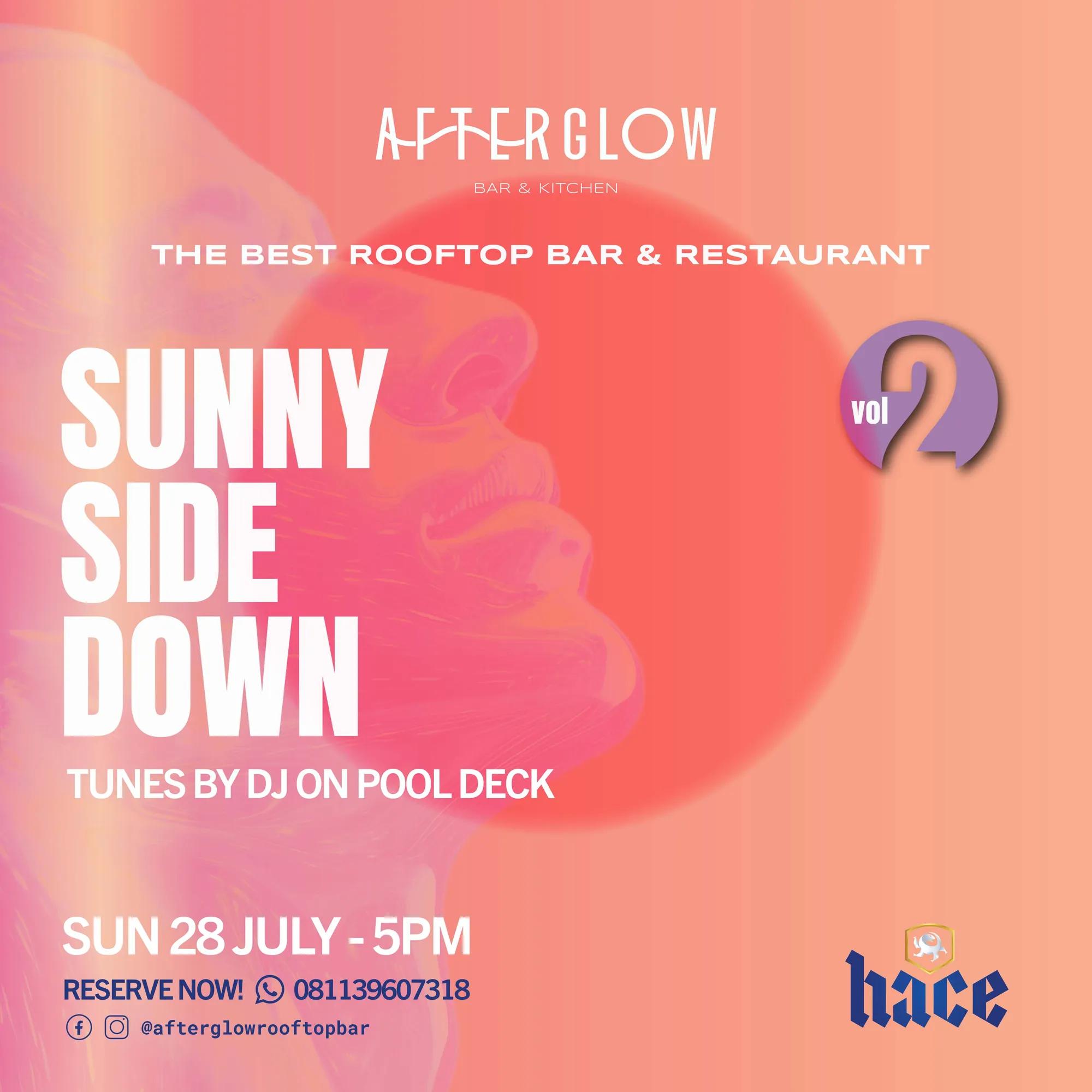 Event at Afterglow Bar and Kitchen on July 28 2024: Sunny Side Down Vol. 2