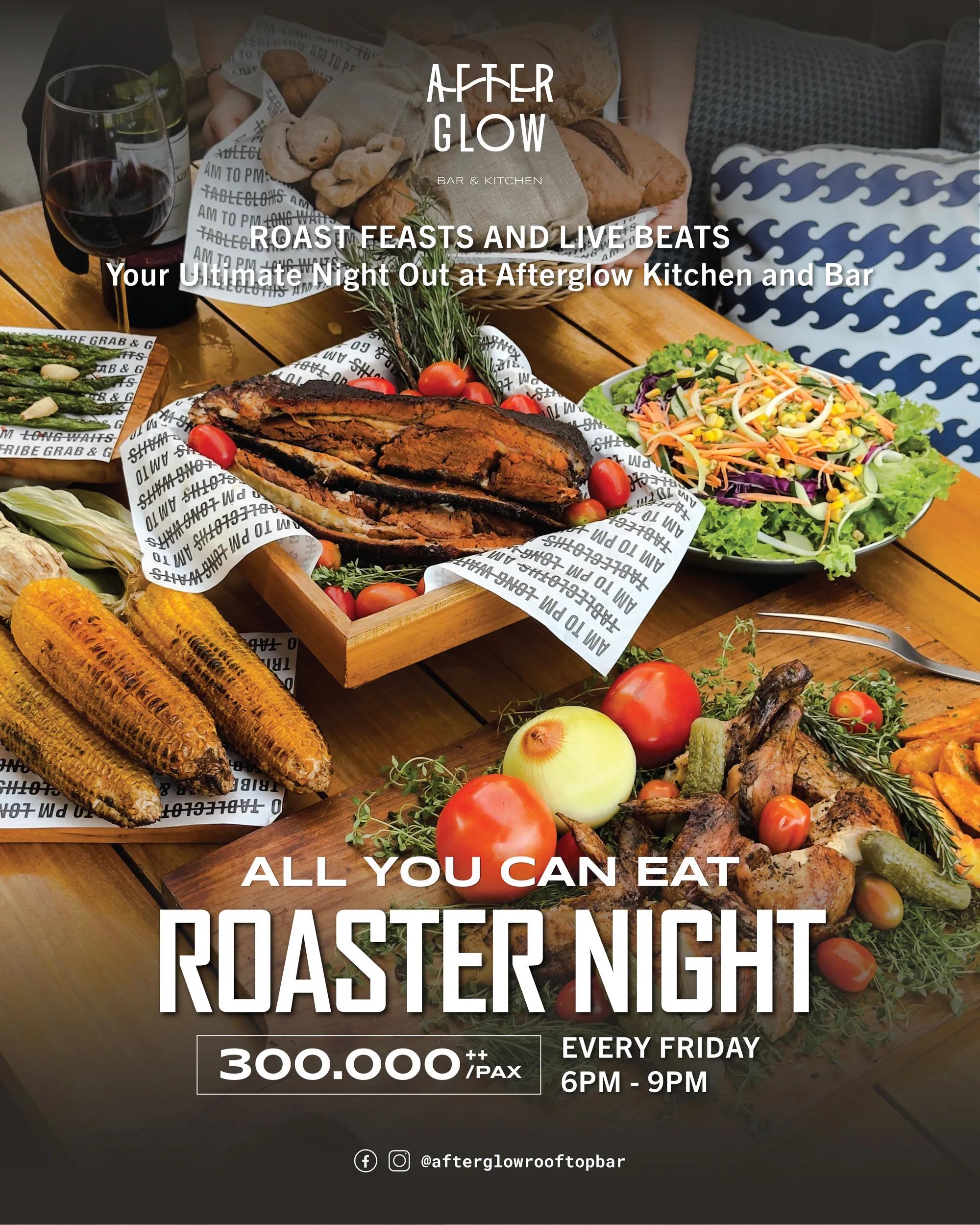 Event at Afterglow Bar and Kitchen every Friday 2024: Roaster Night