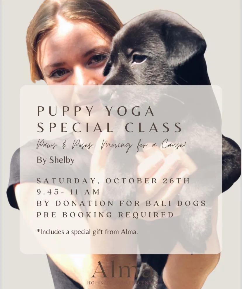 Event at Alma Holistic Women on October 26 2024: Puppy Yoga Special Class