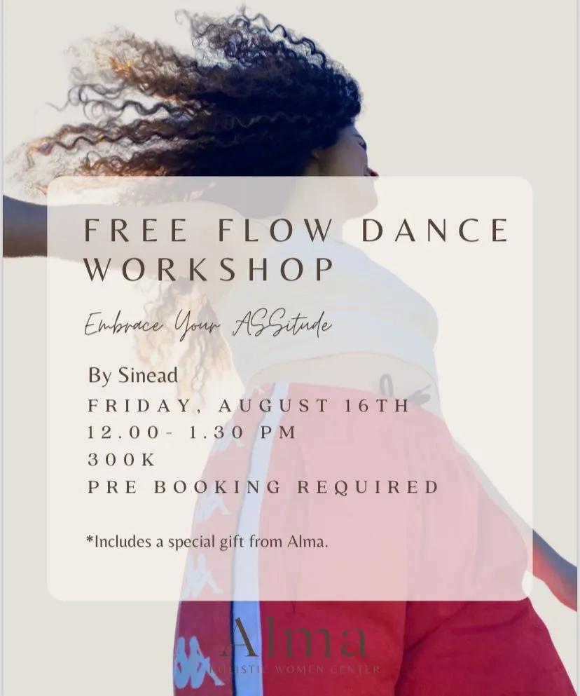 Event at Alma Holistic Women on August 16 2024: Free Flow Dance Workshop