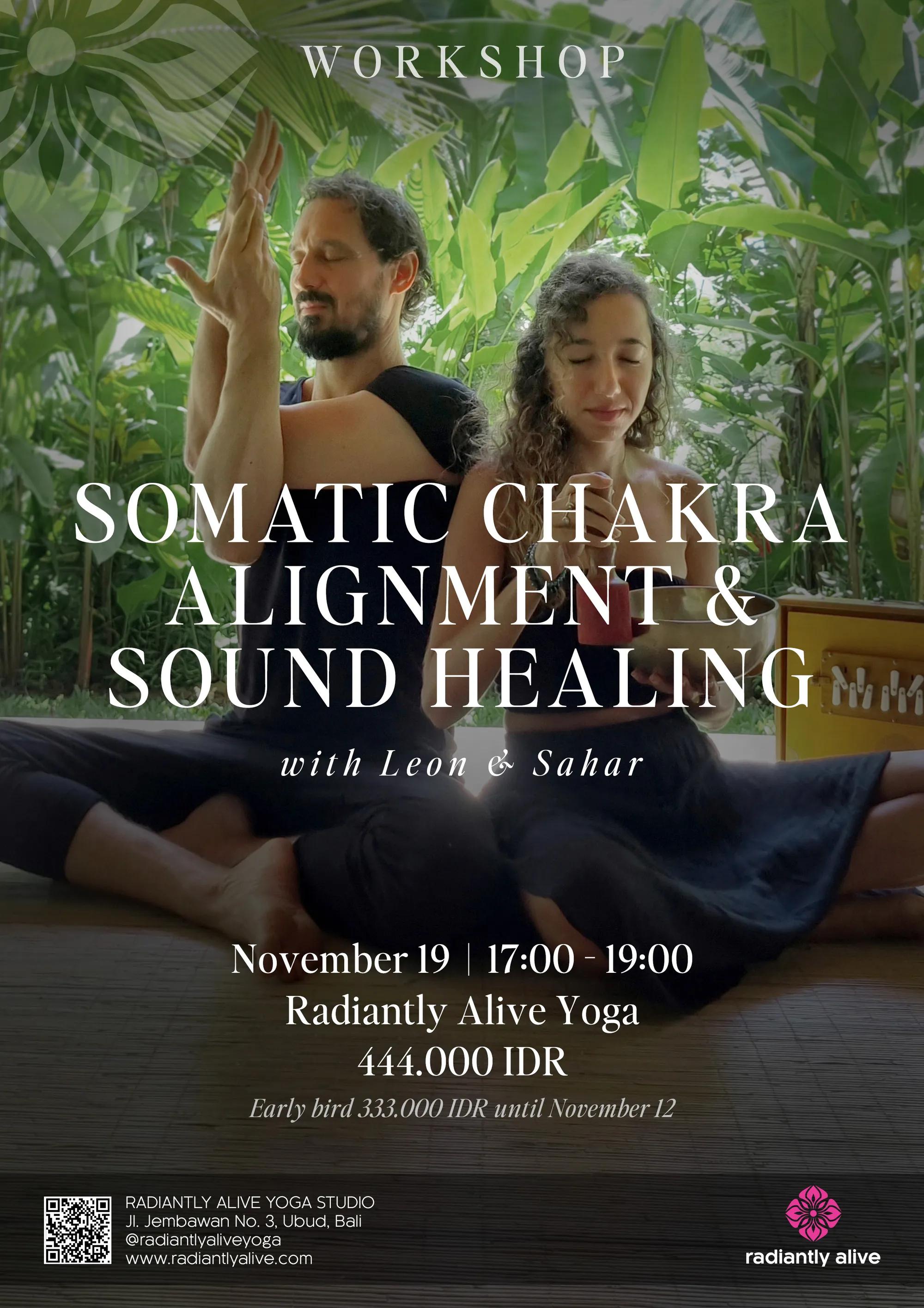 Event at Radiantly Alive on November 19 2024: Somatic Chakra Alignment & Sound Healing