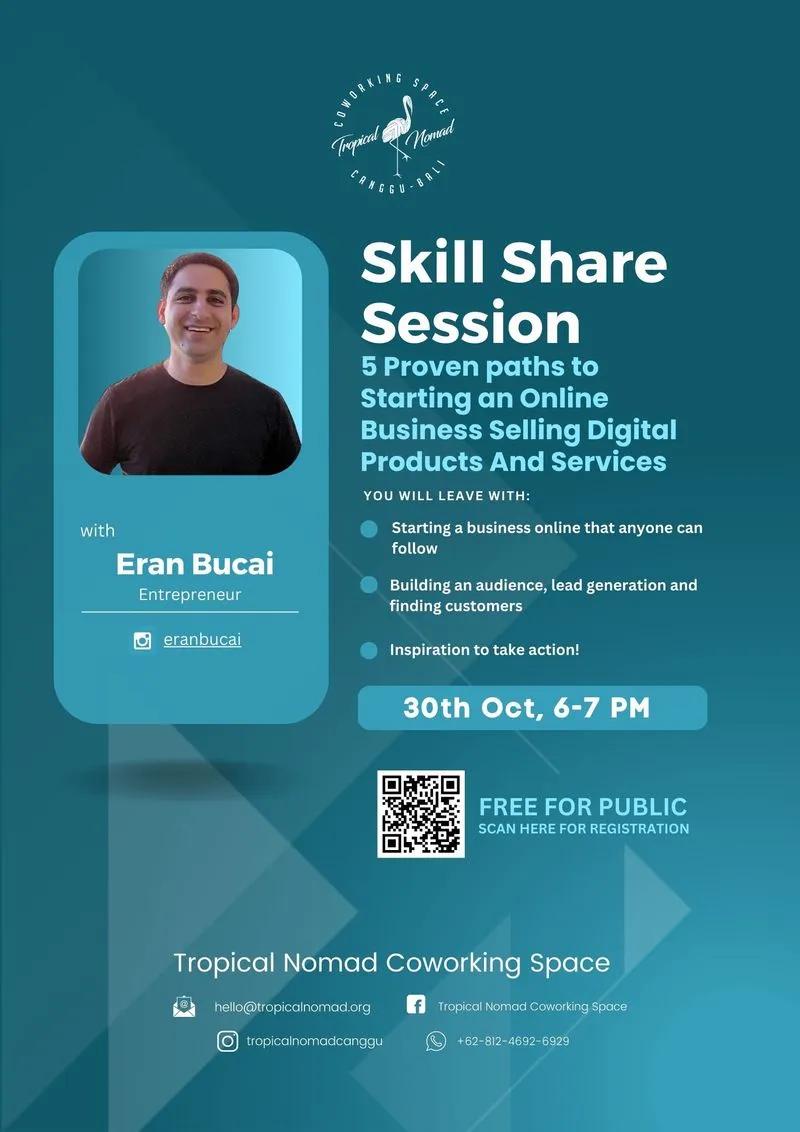 Event at Tropical Nomad on October 30 2024: Skill Share Session