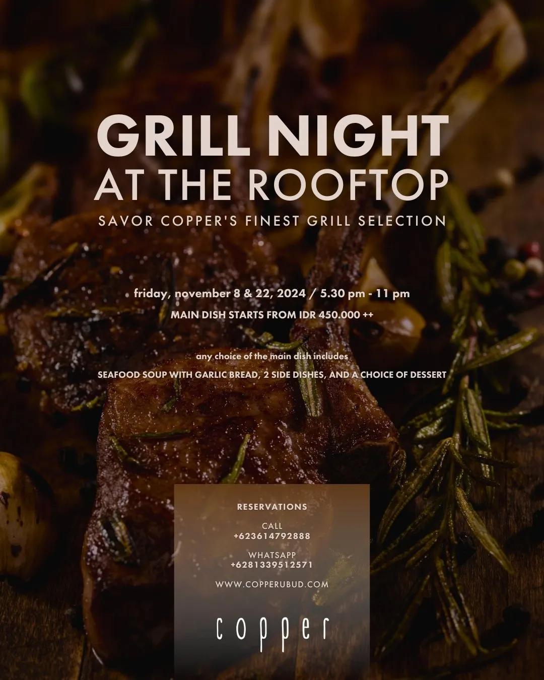 Event at Copper Kitchen & Bar on November 8 2024: Copper's Grill Night