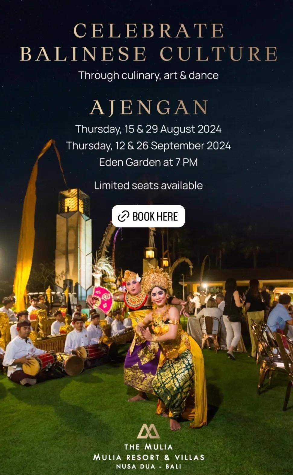 Event at Mulia Resort on August 29 2024: Celebrate Balinese Culture Ajengan