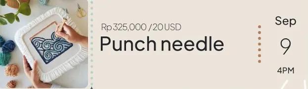 Event at Uma on September 9 2024: Punch Needle