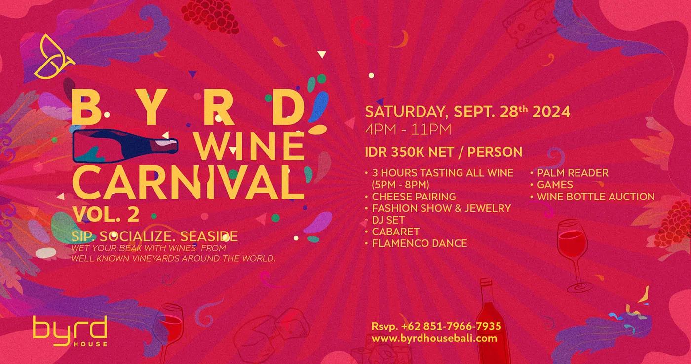 Event at Byrd House on September 28 2024: Byrd Wine Carnival Vol.2