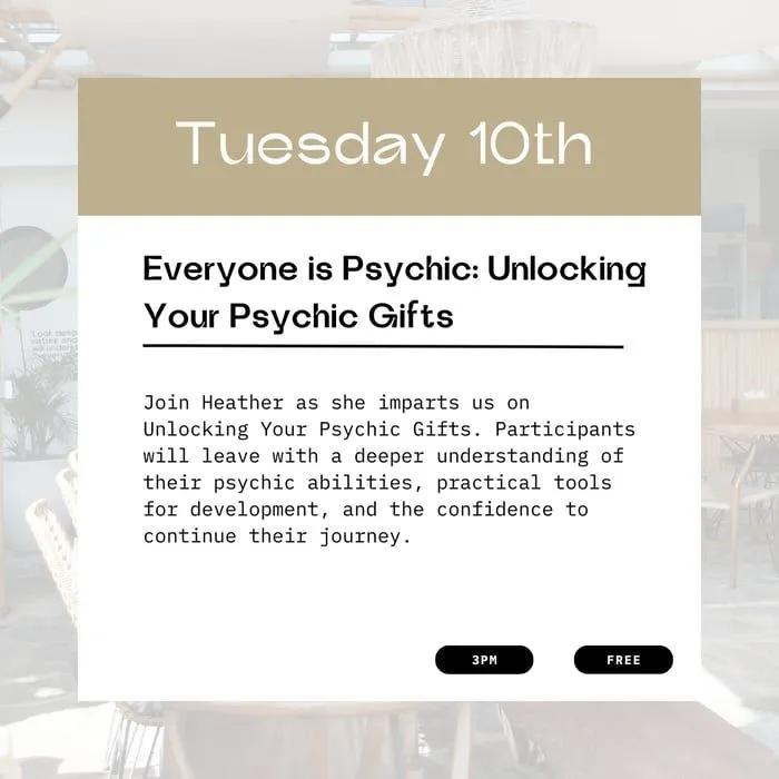 Event at Beluna - House of Creatives on September 10 2024: Everyone is Psychic: Unlocking Your Psychic Gifts