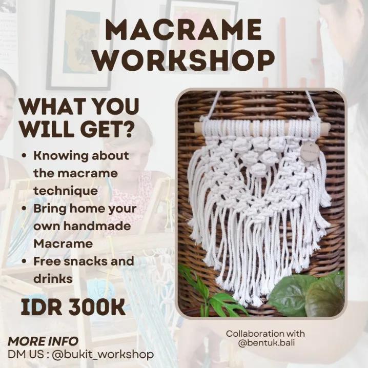 Event at Bukit Workshop on September 8 2024: Macrame Workshop