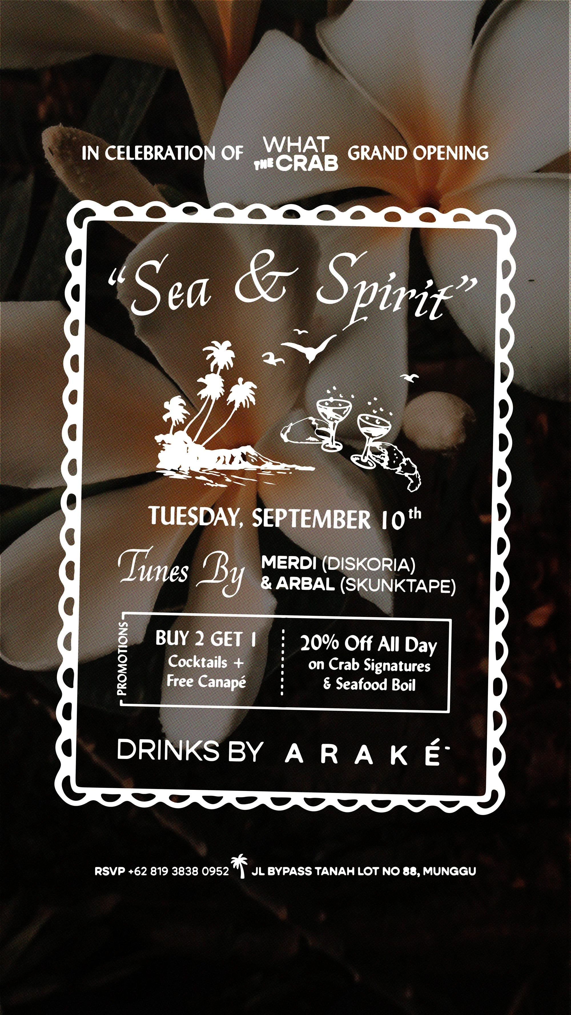 Event at What The Crab on September 10 2024: Sea & Spirit